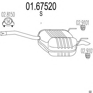 MTS 01.67520 End Silencer